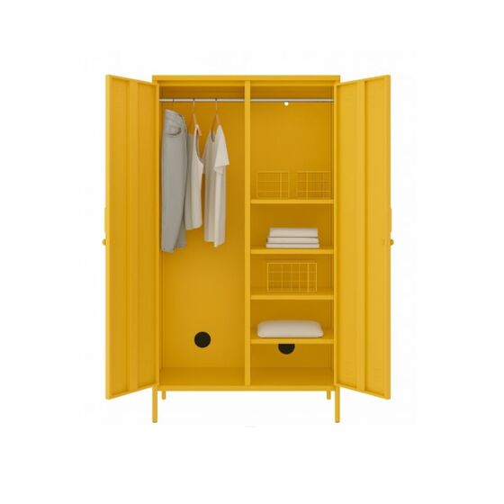 STEELEN COLOR Μεταλλική Ντουλάπα 90x55x190cm Πάχους 0.7mm Εσωτερικού Χώρου με Πόδια Mustard
