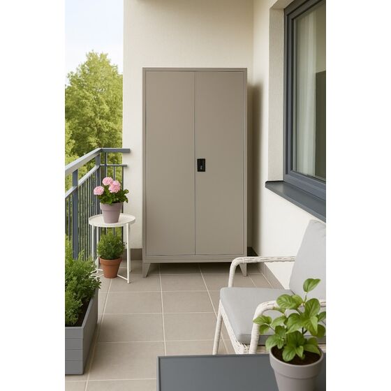 STEELEN Μεταλλική Ντουλάπα 90x45x191cm Πάχους 0.6mm/0.8mm (πάτωμα) Γαλβανιζέ με 4 Ράφια και Ρυθμιζόμενα Πόδια - 5 Αποθηκευτικοί Χώροι