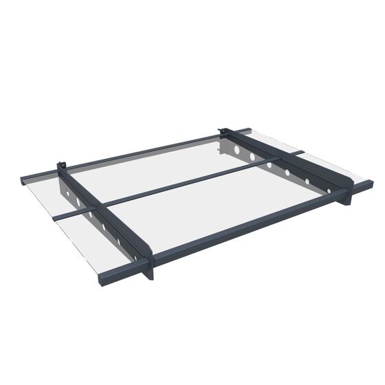 VESTA Στέγαστρο Πόρτας/Παραθύρου 150x80cm Αλουμίνιο Πάχους 2.5mm Πολυκαρμπονικό Πάνελ Πάχους 3mm 14.5kg Ανθρακί - Διάφανο