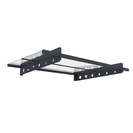VESTA Στέγαστρο Πόρτας/Παραθύρου 150x80cm Αλουμίνιο Πάχους 2.5mm Πολυκαρμπονικό Πάνελ Πάχους 3mm 14.5kg Ανθρακί - Διάφανο