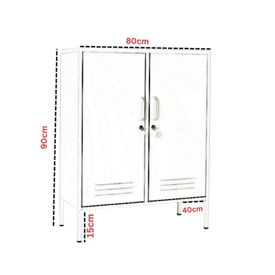 STEELEN COLOR Μεταλλική Ντουλάπα 80x40x90cm Πάχους 0.7mm Εσωτερικού Χώρου με Πόδια Cotton White