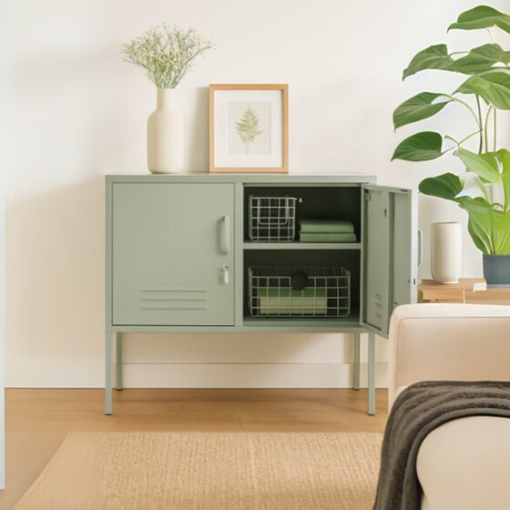 STEELEN COLOR Μεταλλικός Μπουφές 100x40x70cm Πάχους 0.7mm Εσωτερικού Χώρου με Πόδια Mint