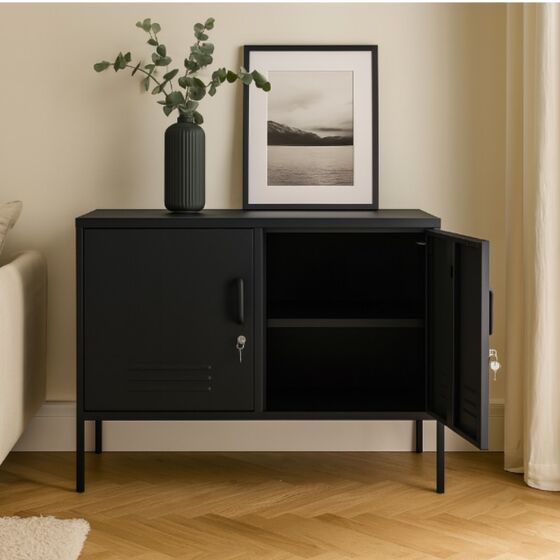 STEELEN Μεταλλικός Μπουφές 100x40x70cm Πάχους 0.7mm Εσωτερικού Χώρου με Πόδια Slate Grey