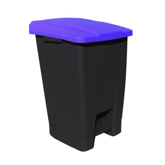 Κάδος Απορριμάτων 50lt 39x49x67cm 2.93kg Πλαστικός Επαγγελματικός/Οικιακός με Ρόδες και Χειρολαβή Σκούρο Ανθρακί - Μπλε