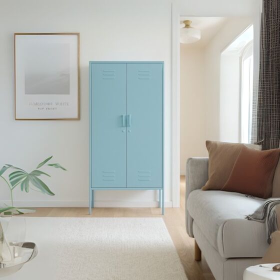 STEELEN COLOR Μεταλλική Ντουλάπα 90x55x190cm Πάχους 0.7mm Εσωτερικού Χώρου με Πόδια Baby Blue