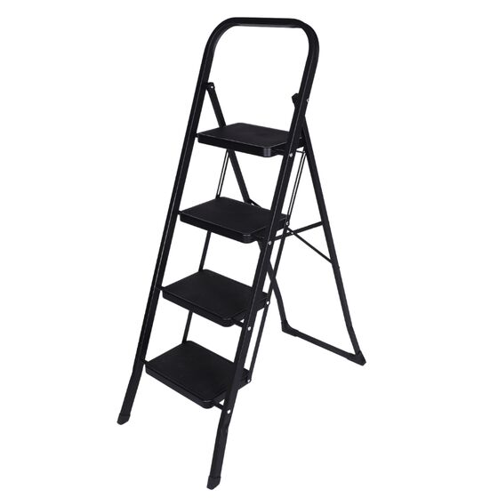 VESTA ΤΙΚΟ Σκαλοσκαμπό Μεταλλικό 45x90x126cm με 4 Σκαλιά MAX Αντοχή 150kg Βάρος 5.9kg Μαύρο