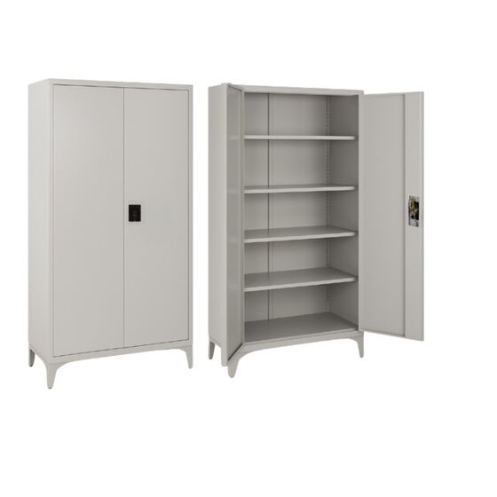 STEELEN LITE Μεταλλική Ντουλάπα 70x40x180cm Πάχους 0.4mm με 4 Ράφια και Ρυθμιζόμενα Πόδια - 5 Αποθηκευτικοί Χώροι