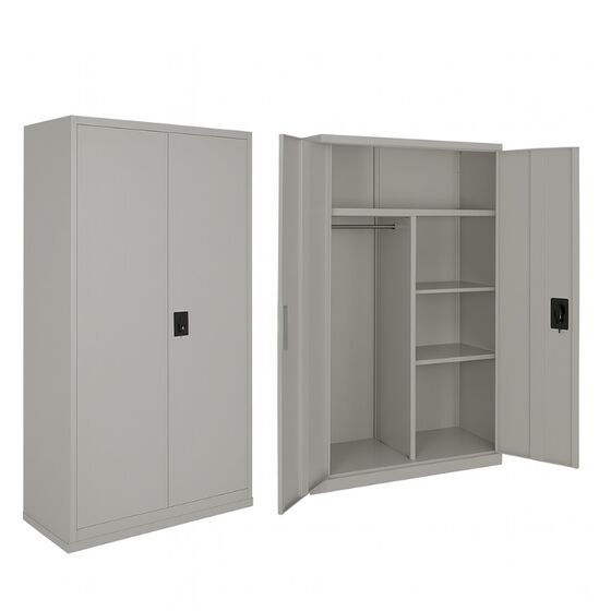STEELEN LITE Μεταλλική Ντουλάπα 90x40x180cm Πάχους 0.4mm  με Χώρισμα ΧΩΡΙΣ ΠΟΔΙΑ - 5 Αποθηκευτικοί Χώροι