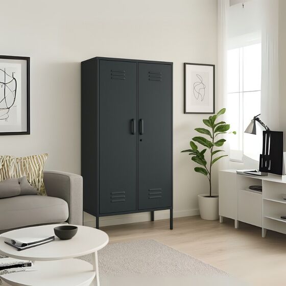 STEELEN COLOR Μεταλλική Ντουλάπα 90x55x190cm Πάχους 0.7mm Εσωτερικού Χώρου με Πόδια Slate Grey