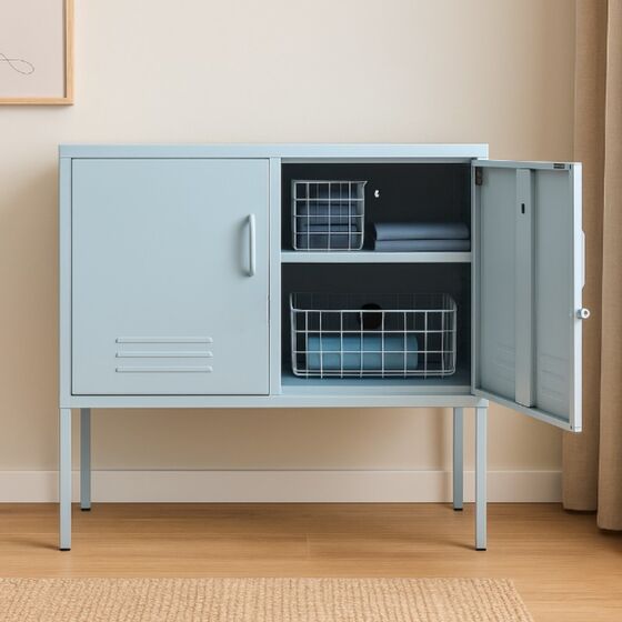 STEELEN COLOR Μεταλλικός Μπουφές 100x40x70cm Πάχους 0.7mm Εσωτερικού Χώρου με Πόδια Baby Blue