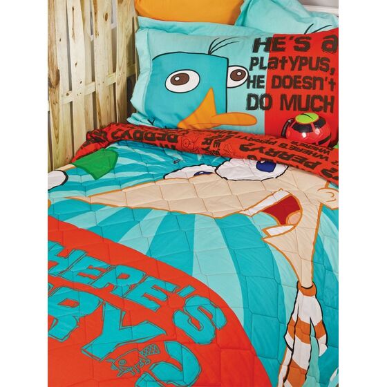 Palamaiki Σετ Παπλωματοθήκη Μονή Disney 170x250 PHINEAS & FERB Πορτοκαλί