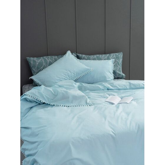 Palamaiki Παπλωματοθήκη Μονή 170x240 PON-PON CIEL Μπλε