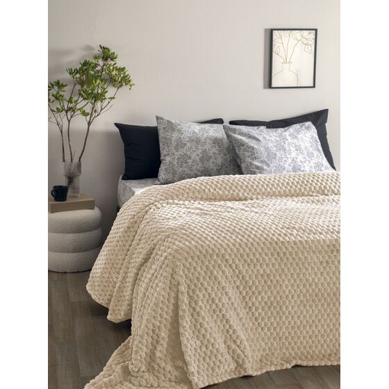 Palamaiki Κουβέρτα Fleece 160x220 ASTER CREME Εκρού
