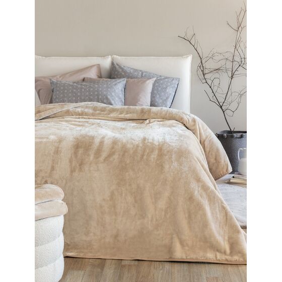 Palamaiki Κουβέρτα Βελουτέ 220x240 DREAM VELOUR/3 SANDY Μπεζ