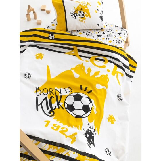 Palamaiki Σετ Σεντόνια Κούνιας Aek 1924 130x170 Aek8 Με Λάστιχο