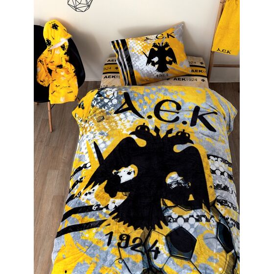 Palamaiki Κουβέρτα Fleece Μονή DG 160x220 AEK Κίτρινο