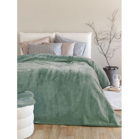 Palamaiki Κουβέρτα Βελουτέ 160x220 DREAM VELOUR/3 OLIVE Πράσινο
