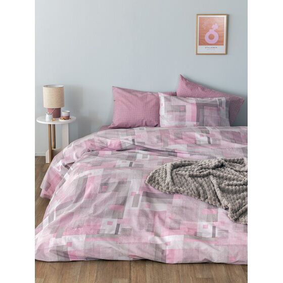 Palamaiki Σετ Παπλωματοθήκη Υπέρδιπλη Fashion Life 240x250 FL6252 Ροζ