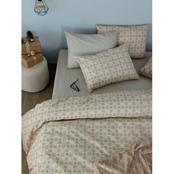 Palamaiki Σετ Παπλωματοθήκη Υπέρδιπλη Fashion Life 240x250 FL6254 Καφέ