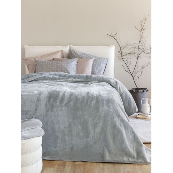 Palamaiki Κουβέρτα Βελουτέ 240x260 DREAM VELOUR/4 ASH Γκρι
