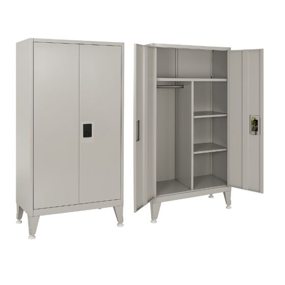 STEELEN LITE Μεταλλική Ντουλάπα 90x40x190cm Πάχους 0.4mm με Χώρισμα και Ρυθμιζόμενα Πόδια - 5 Αποθηκευτικοί Χώροι