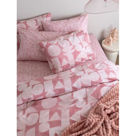 Palamaiki Σετ Υπέρδιπλα Σεντόνια Fashion Life 240x260 FL6289 Χωρίς Λάστιχο Ροζ