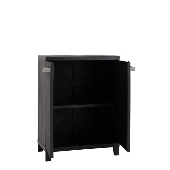 TOOMAX Ιταλίας MOB PRIME Πλαστική Ντουλάπα 66x40x88cm 5.64kg με Ράφια και Πόδια  MAX Αντοχή 15kg Μαύρο