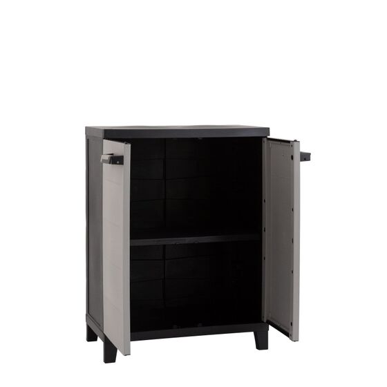 TOOMAX Ιταλίας MOB PRIME Πλαστική Ντουλάπα 66x40x88cm 5.64kg με Ράφια και Πόδια  MAX Αντοχή 15kg Ανθρακί-Γκρι