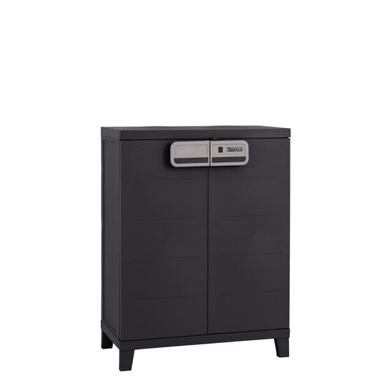 TOOMAX Ιταλίας MOB SMART Πλαστική Ντουλάπα 66x40x88cm 10kg με Ράφια και Πόδια  MAX Αντοχή 15kg Μαύρο