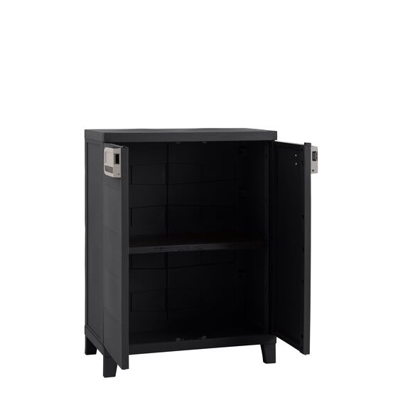 TOOMAX Ιταλίας MOB SMART Πλαστική Ντουλάπα 66x40x88cm 10kg με Ράφια και Πόδια  MAX Αντοχή 15kg Μαύρο