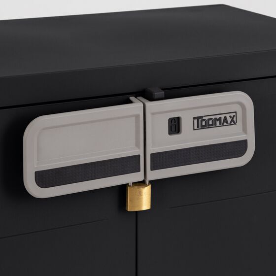 TOOMAX Ιταλίας MOB SMART Πλαστική Ντουλάπα 66x40x88cm 10kg με Ράφια και Πόδια  MAX Αντοχή 15kg Μαύρο