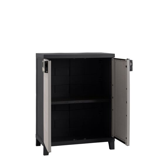 TOOMAX Ιταλίας MOB SMART Πλαστική Ντουλάπα 66x40x88cm 5.64kg με Ράφια και Πόδια  MAX Αντοχή 15kg Ανθρακί-Γκρι