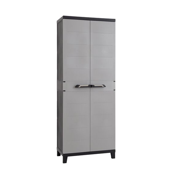 TOOMAX Ιταλίας PRIME Πλαστική Ντουλάπα 66x40x172cm 10.9kg με Χώρισμα-5 Χώρους και Πόδια MAX Αντοχή 15kg Ανθρακί -Γκρι