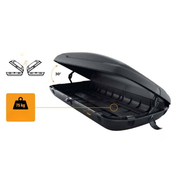 ARTPLAST ITALY Μπαγκαζιέρα Οροφής Αυτοκινήτου 400lt Πλαστική με Διπλό Άνοιγμα 169x79x37.5cm MAX Φορτίο 75kg Ανθρακί-Μαύρο Πιστοποιήσεις TUV/GS ISO/PAS 11154:2006