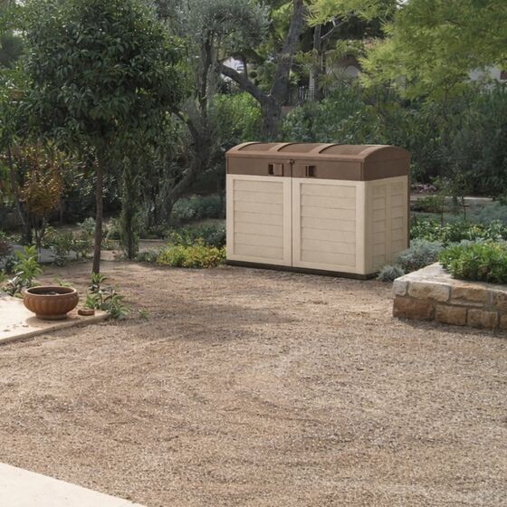 ARTPLAST Ιταλίας Αποθήκη Κήπου - Μπαούλο Βαρέως Τύπου Πλαστικό 1.04m² 146x87x119cm 42.8kg 1200 Lt GARDEN STORAGE Ivory Taupe