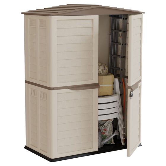 ARTPLAST Ιταλίας Αποθήκη Κήπου Βαρέως Τύπου Πλαστική 1.25m² 151x83x200cm 52kg 2000 Lt GARDEN SHED BASIC  Ivory Taupe