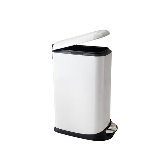VESTA Κάδος Απορριμμάτων 20lt SOFT CLOSE 23.5x40x56cm με Πεντάλ και Εσωτερικό Κάδο 3.89kg Μεταλλικός Λευκός