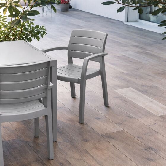 TOOMAX RECANATI Καρέκλα Κήπου Στοιβαζόμενη 58.5 Χ 52.5 Χ 82.5cm Βάρος 3.43kg Όψη Φυσικού Ξύλου Warm Grey Ιταλίας