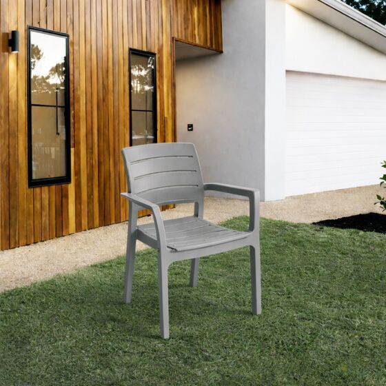 TOOMAX RECANATI Καρέκλα Κήπου Στοιβαζόμενη 58.5 Χ 52.5 Χ 82.5cm Βάρος 3.43kg Όψη Φυσικού Ξύλου Warm Grey Ιταλίας