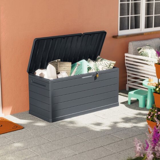 ARTPLAST Ιταλίας Μπαούλο 118,5x52x57 350lt 12kg Αποθήκευσης Πλαστικό Ανθρακί AMALFI