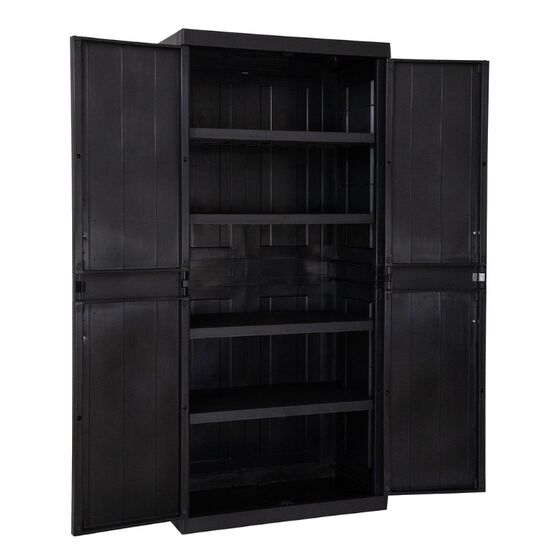 TOOMAX Ιταλίας GARAGE MEGA Πλαστική Ντουλάπα 89x54x190cm kg με 4 ράφια 5 Χώρους MAX Αντοχή 220kg BLACK Πιστοποίηση TUV/GS FASHION