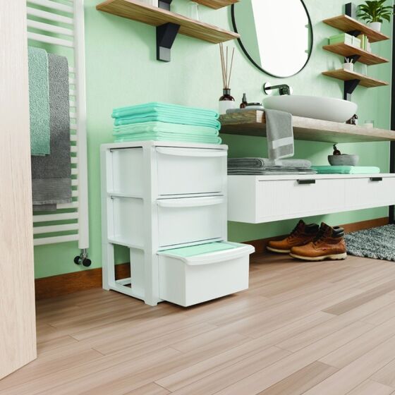 ARTPLAST Ιταλίας Συρταριέρα Πλαστική 3όροφη 39x38.5x60cm SNAPPY  Λευκή