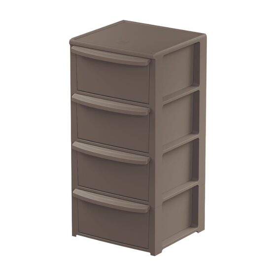 ARTPLAST Ιταλίας Συρταριέρα Πλαστική 4όροφη 39x38.5x79cm SNAPPY  Γκρι-Καφέ