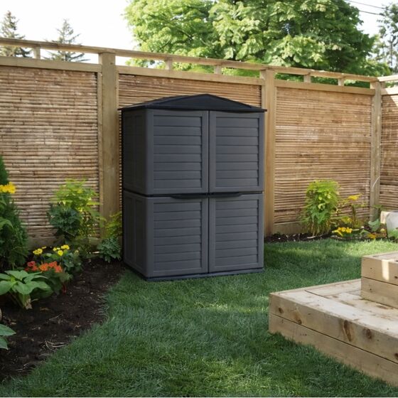 ARTPLAST Ιταλίας Αποθήκη Κήπου Βαρέως Τύπου Πλαστική 1.25m² 151x83x200cm 52kg 2000 Lt GARDEN SHED BASIC Γκρι - Ανθρακί