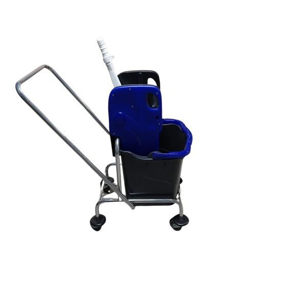 VESTA Καρότσι Σφουγγαρίσματος Επαγγελματικό 74x40x94cm με  Πρέσσα 25lt 7.3kg με Ρόδες Μπλε-Γκρι