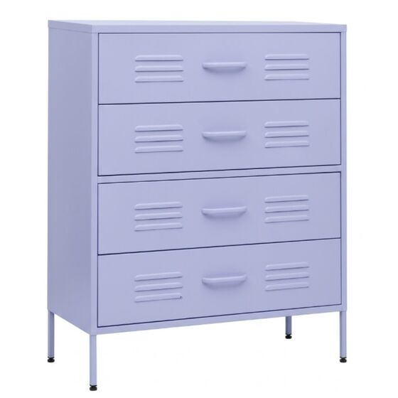 STEELEN COLOR Chest of Drawers 115x35x190cm, 0.8mm Thickness, Indoor Use, with Legs –Lilac