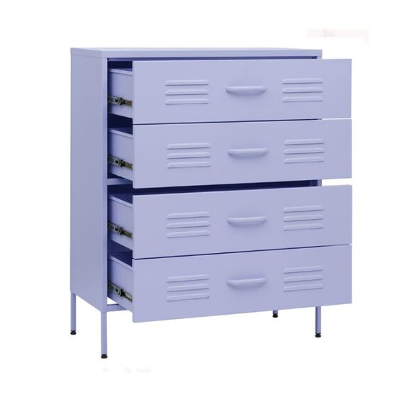 STEELEN COLOR Chest of Drawers 115x35x190cm, 0.8mm Thickness, Indoor Use, with Legs –Lilac