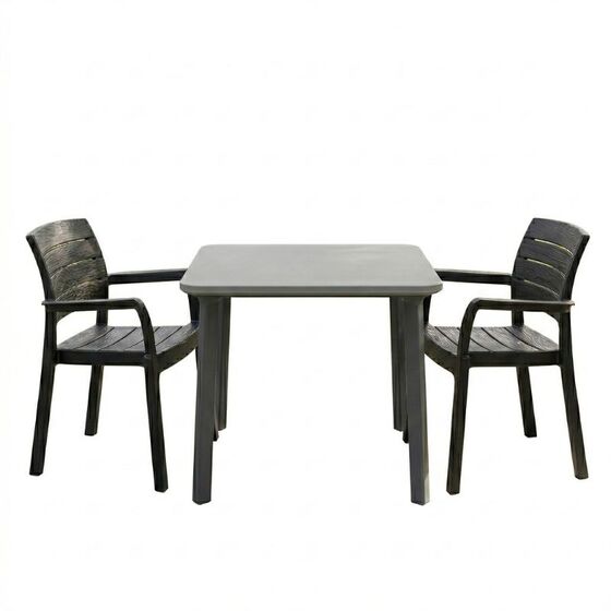 TOOMAX Σετ Τραπέζι ITALIA + 2 Καρέκλες RECANATI Ανθρακί