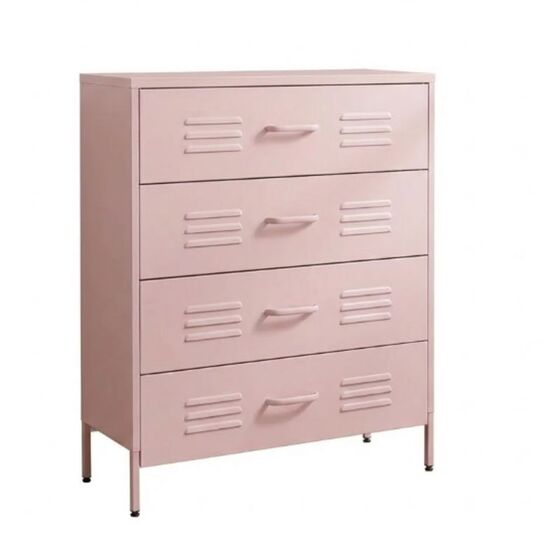 STEELEN COLOR Chest of Drawers 115x35x190cm, 0.8mm Thickness, Indoor Use, with Legs –Baby Pink