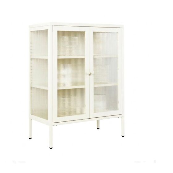 STEELEN COLOR Μεταλλική Ντουλάπα 80x40x90cm Πάχους 0.8mm Εσωτερικού Χώρου με Τζάμι και Πόδια White